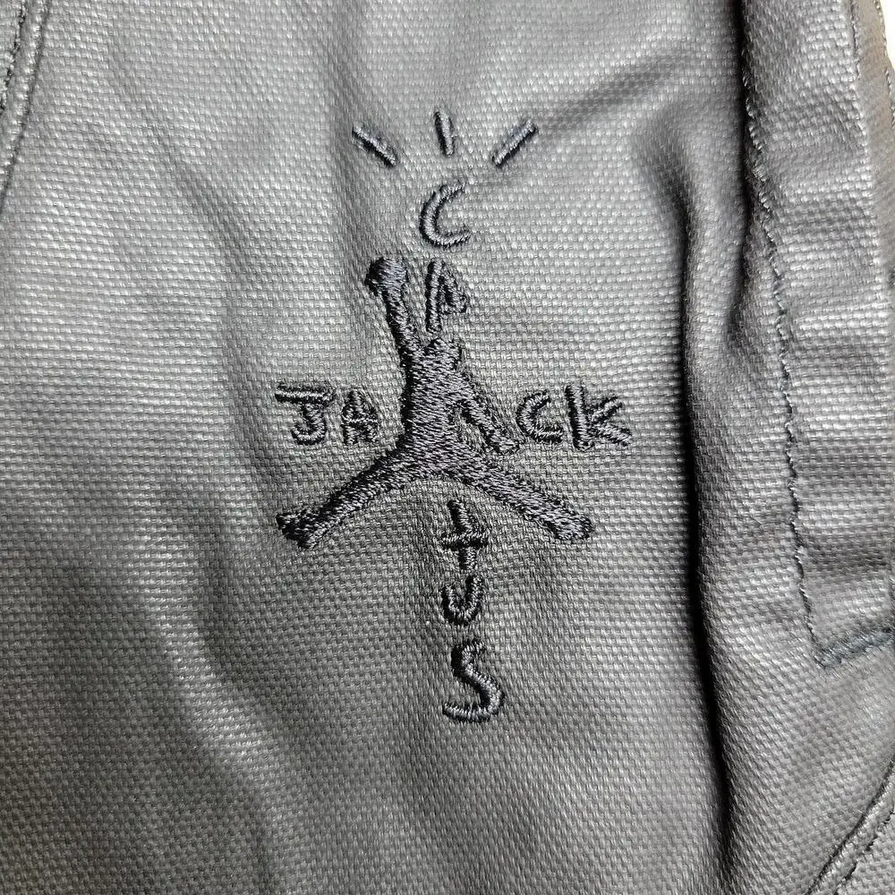 NWT Jordan Nike x Cactus Jack Shorts Men Size 36 Black Coated Waxed Travis Scott